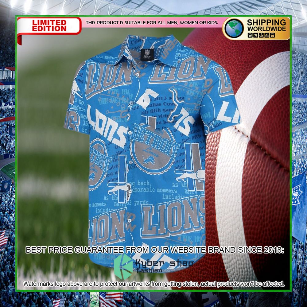 detroit lions blue hawaiian shirt limited editioni9s0i