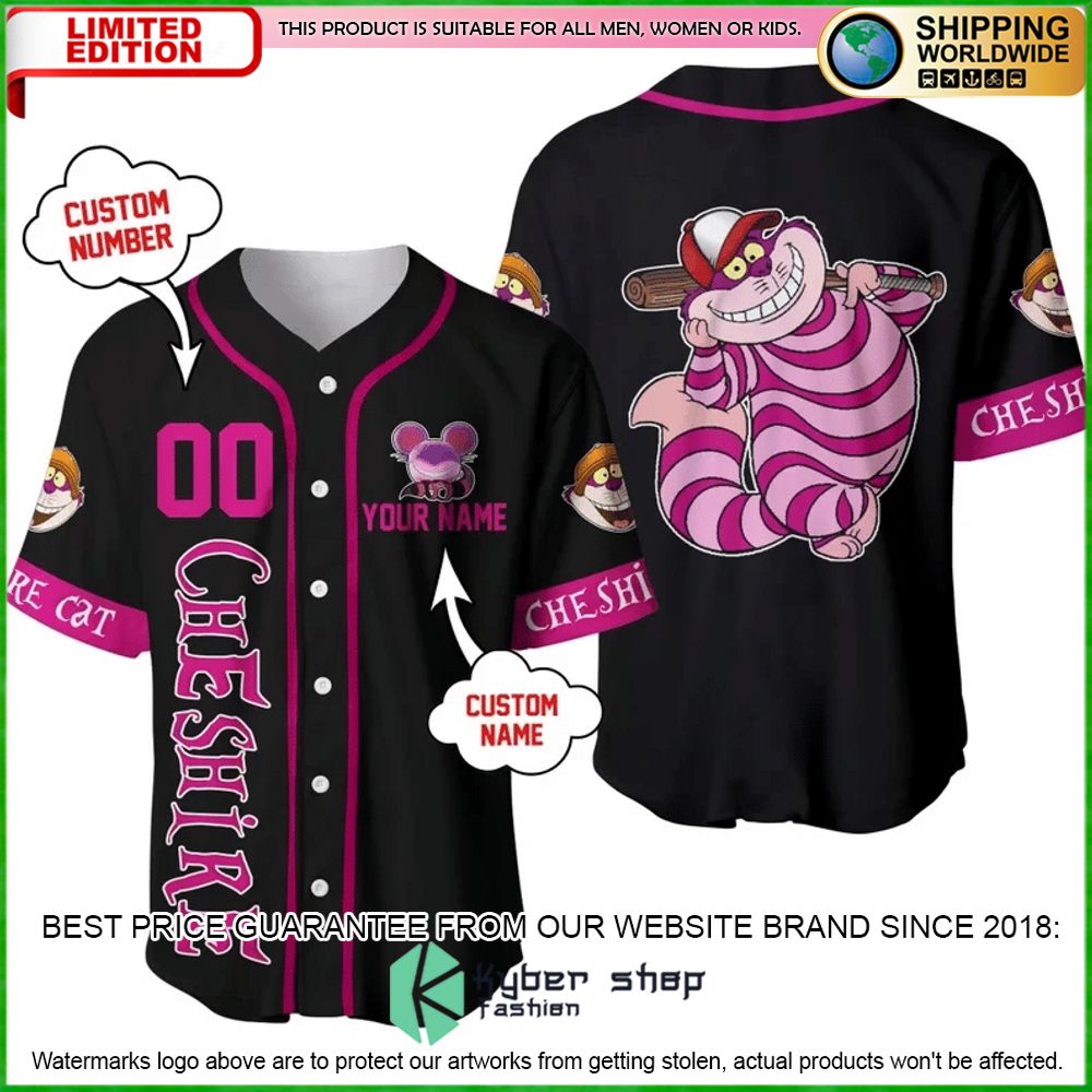 disney cheshire cat personalized baseball jersey limited editionu6s58