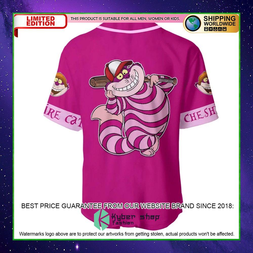 disney cheshire cat pink personalized baseball jersey limited edition3o5qo