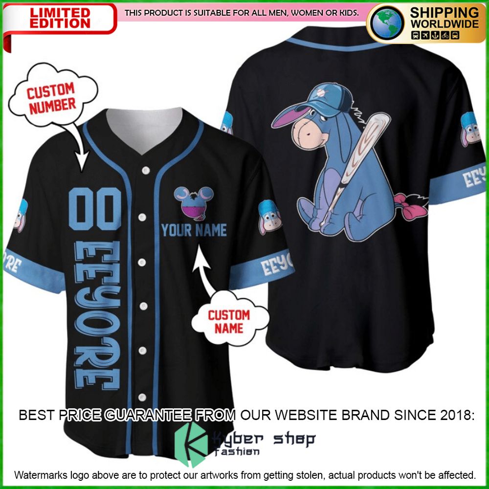 Eeyore Winnie-the-Pooh Disney Personalized Baseball Jersey - LIMITED EDITION
