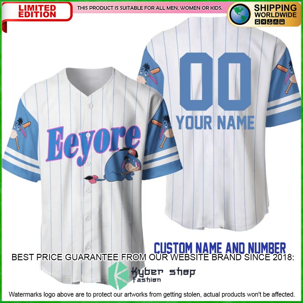 Eeyore Winnie-the-Pooh Personalized Baseball Jersey - LIMITED EDITION
