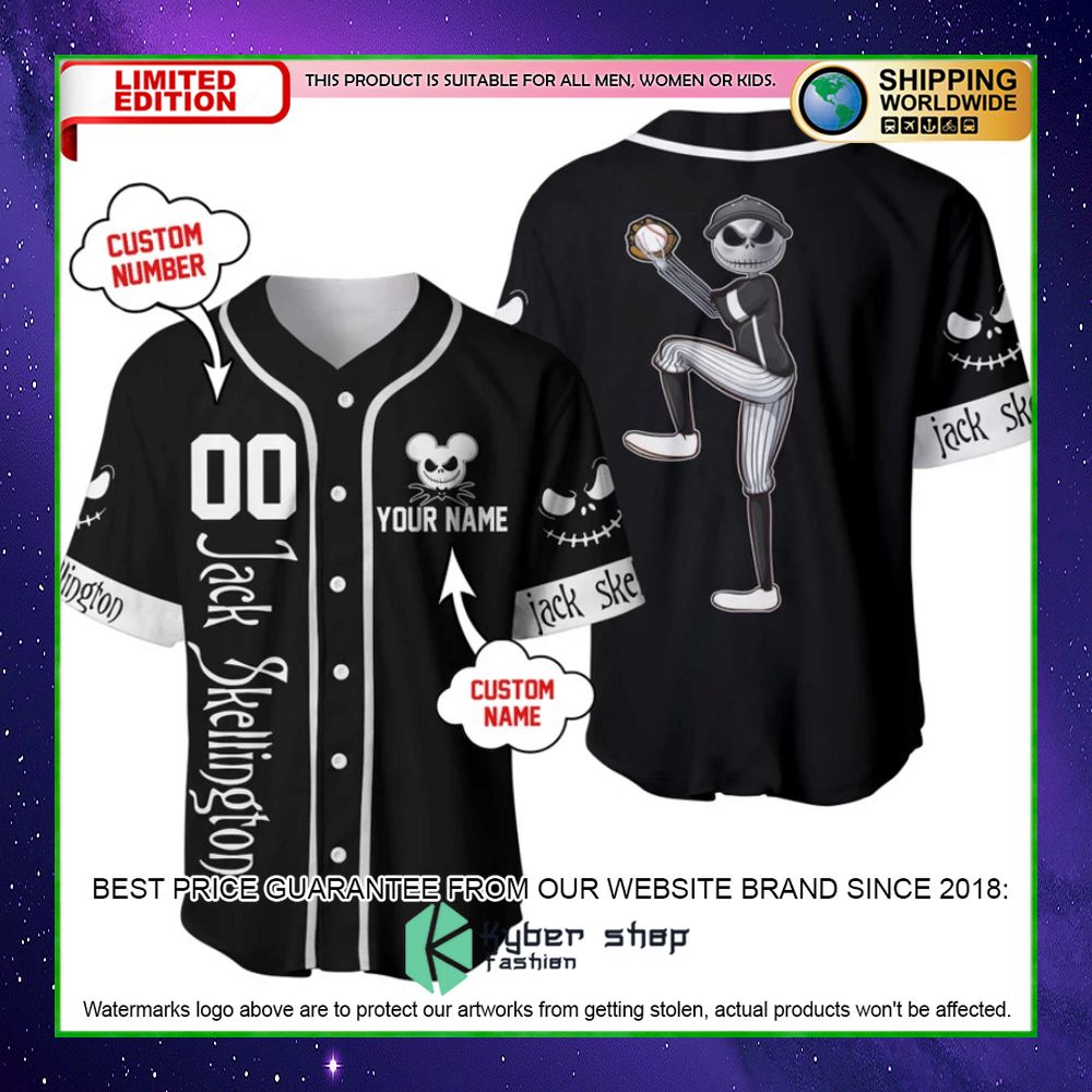 jack skellington black personalized baseball jersey limited editionivprf