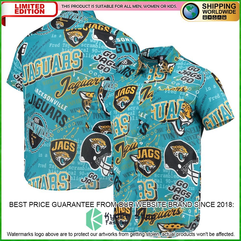 Jacksonville Jaguars Teal Hawaiian Shirt - LIMITED EDITION