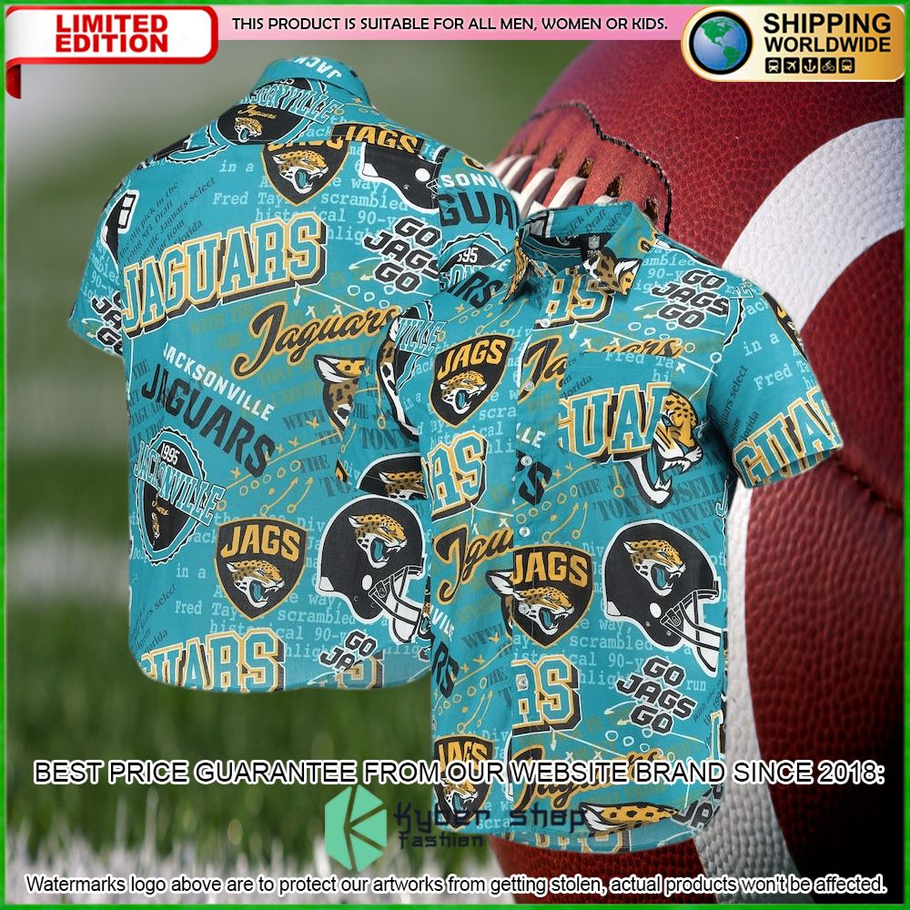jacksonville jaguars teal hawaiian shirt limited editionszwjz