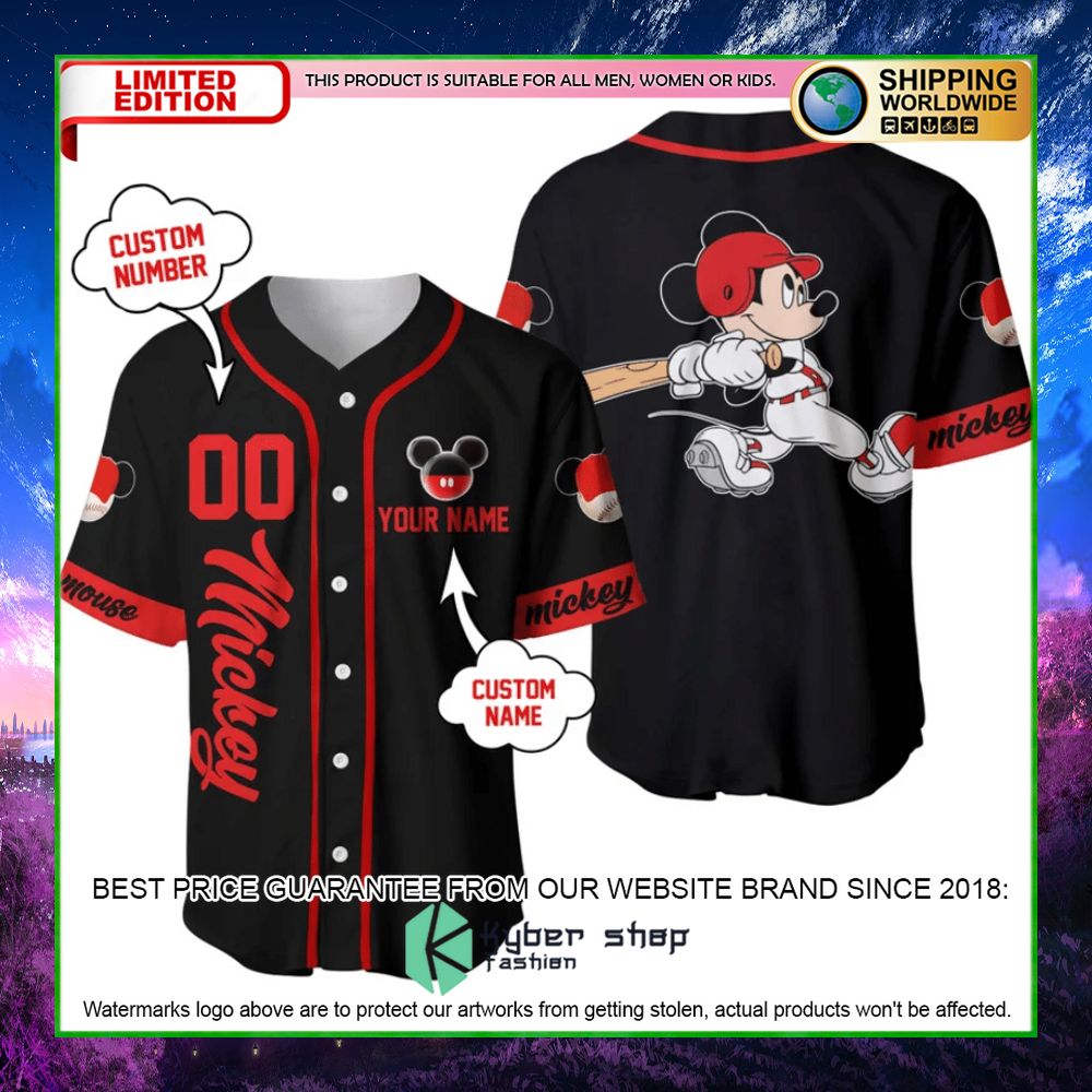 mickey mouse personalized baseball jersey limited edition1bclf