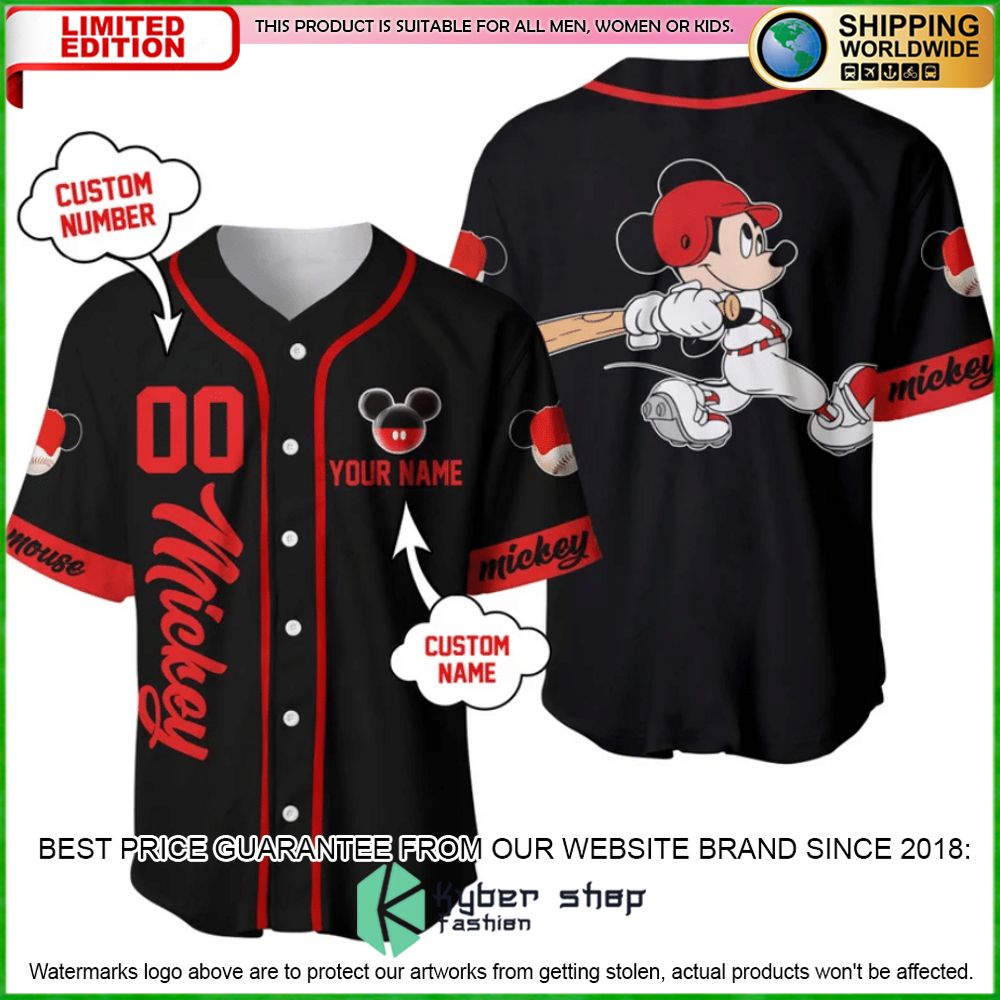 mickey mouse personalized baseball jersey limited editionb8dou