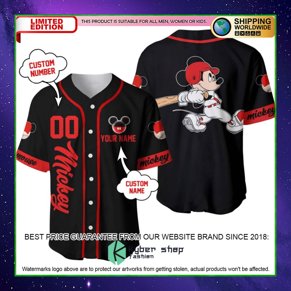 mickey mouse personalized baseball jersey limited editionm4q3u