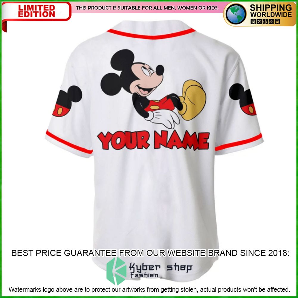 mickey mouse personalized white baseball jersey limited editionn64ay