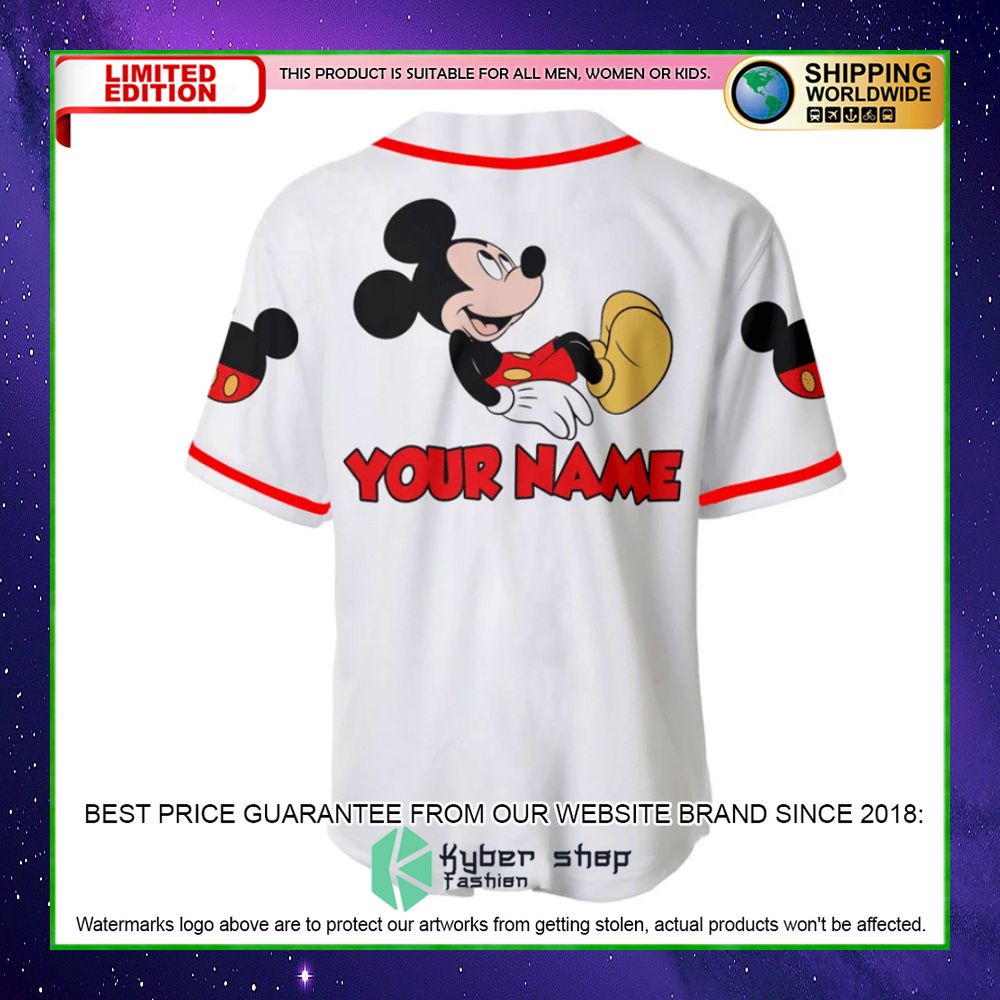 mickey mouse personalized white baseball jersey limited editionnoeji