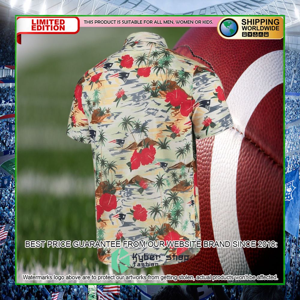 new england patriots cream paradise floral hawaiian shirt limited editionqndj3