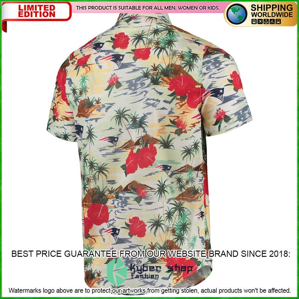 new england patriots cream paradise floral hawaiian shirt limited editionrksin
