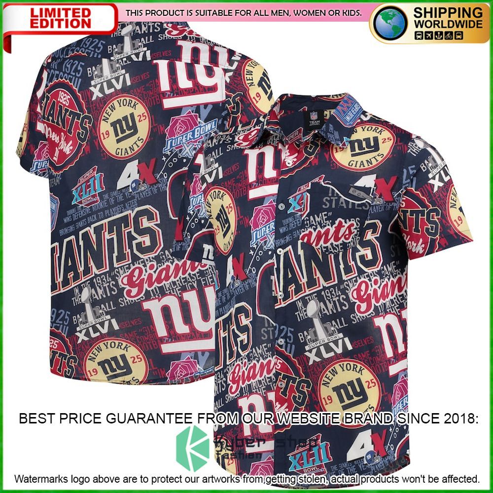 New York Giants Royal Hawaiian Shirt - LIMITED EDITION