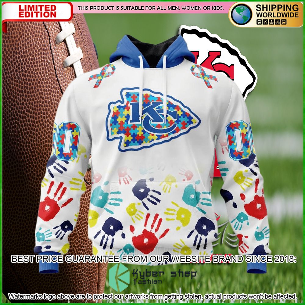 nfl kansas city chiefs autism awareness personalized hoodie shirtmasti