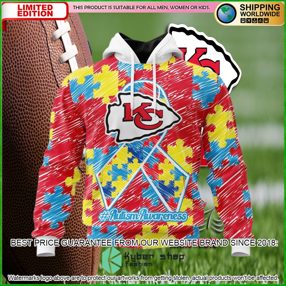 nfl kansas city chiefs team autism awareness personalized hoodie shirtw5qwc