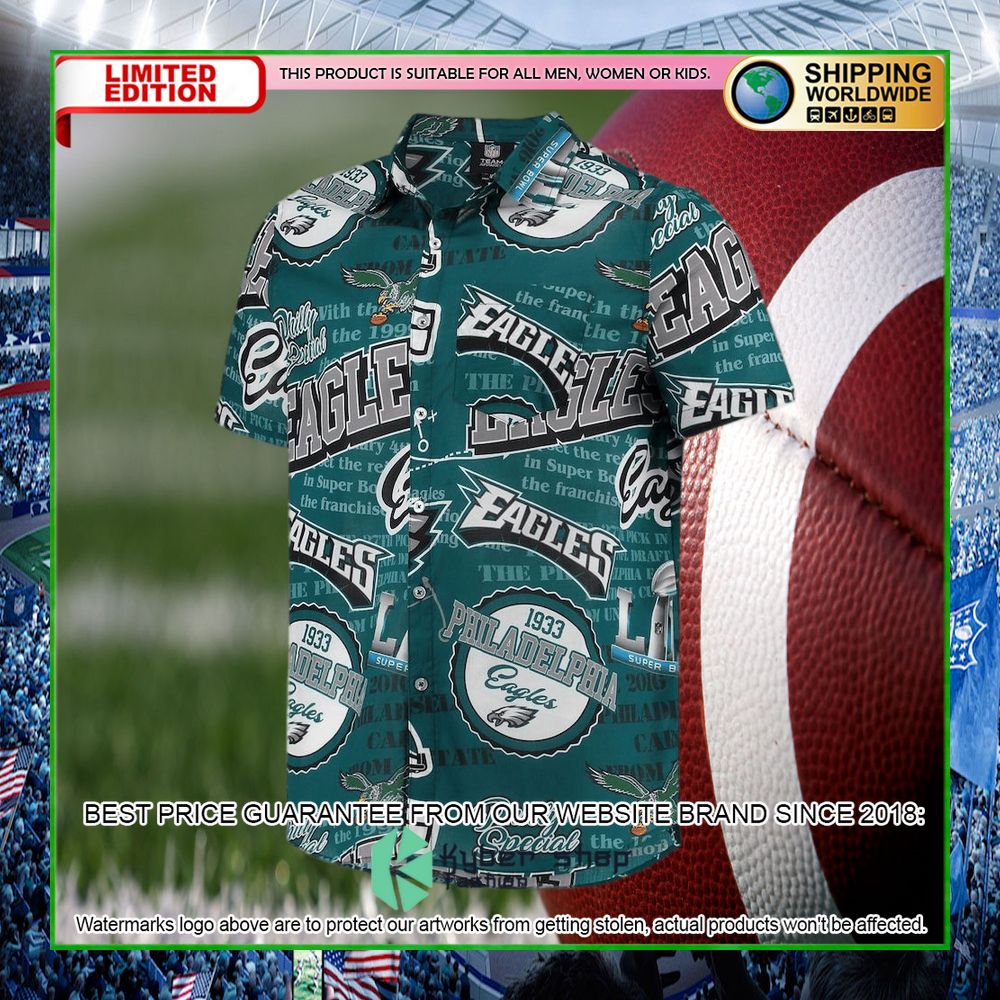 philadelphia eagles midnight green hawaiian shirt limited editionfnrhe
