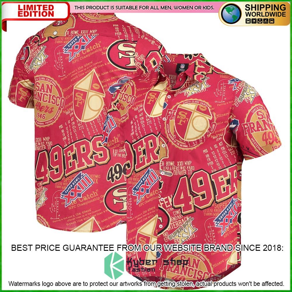 san francisco 49ers scarlet hawaiian shirt limited edition6zome