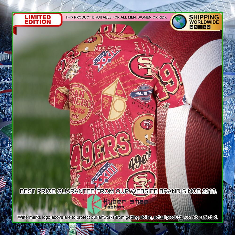 san francisco 49ers scarlet hawaiian shirt limited editionrzqmh