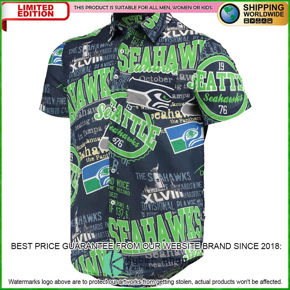 seattle seahawks college navy hawaiian shirt limited editionisegh