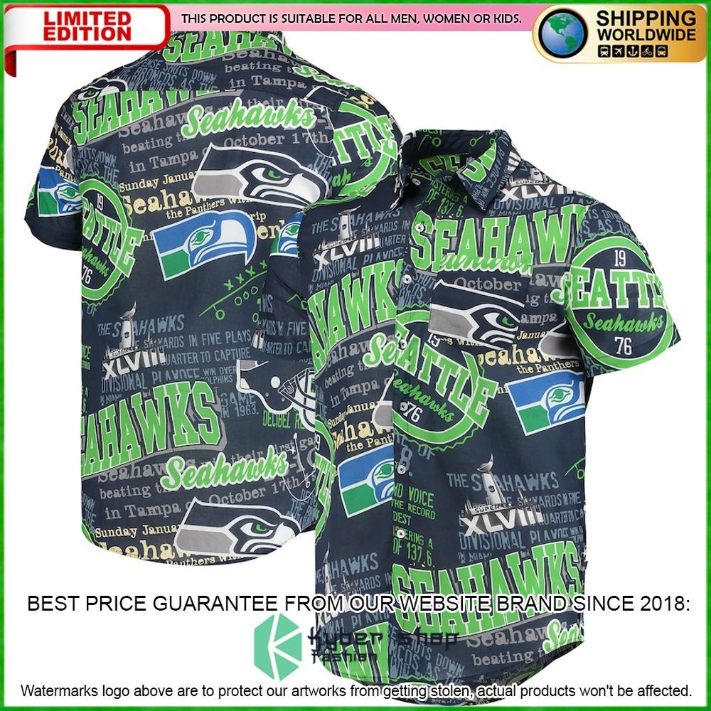 seattle seahawks college navy hawaiian shirt limited editionvaw73