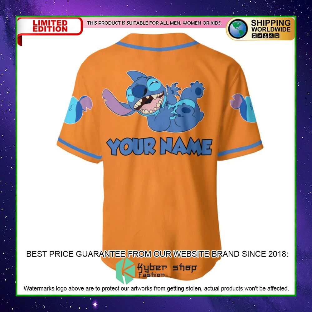 stitch orange custom name baseball jersey limited editiond57dc