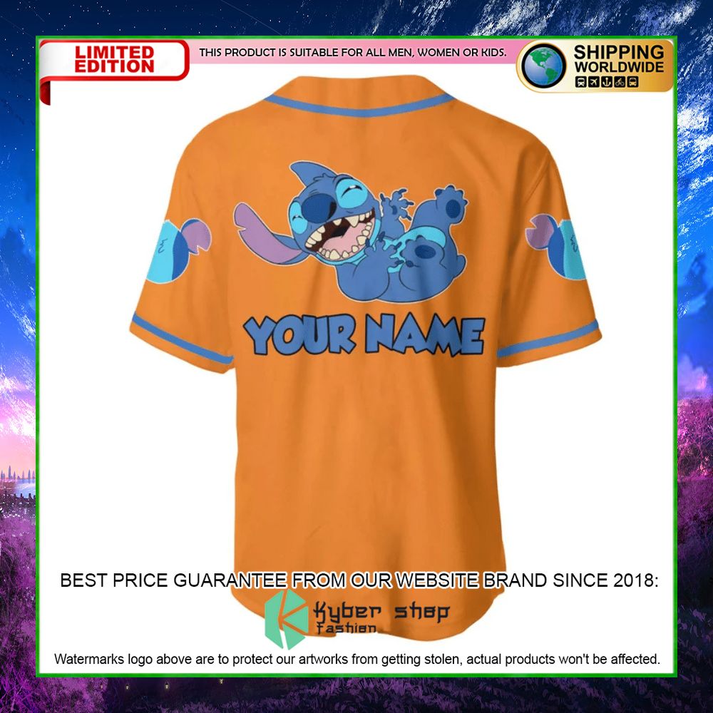 stitch orange custom name baseball jersey limited editiond8ei4