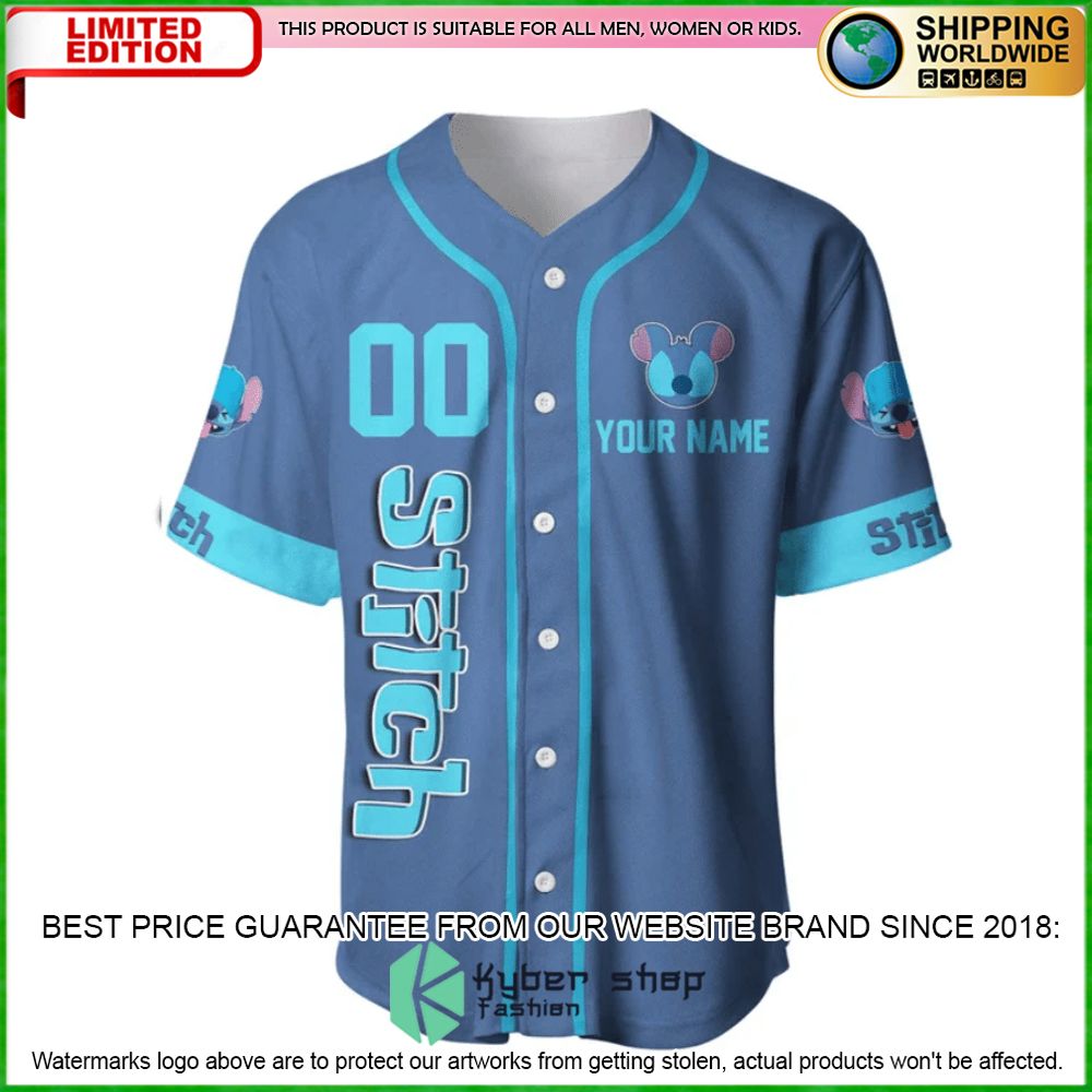 stitch personalized blue baseball jersey limited editionjgyen