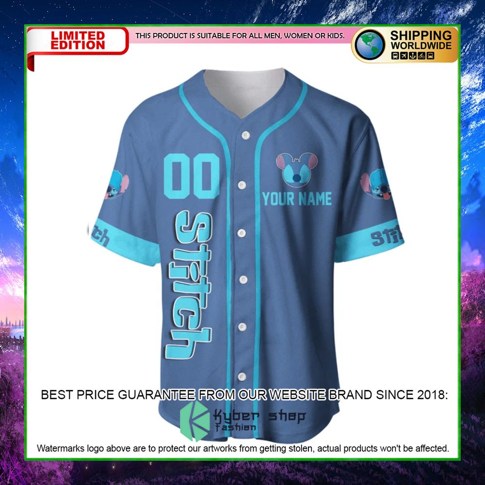 stitch personalized blue baseball jersey limited editiontoprg