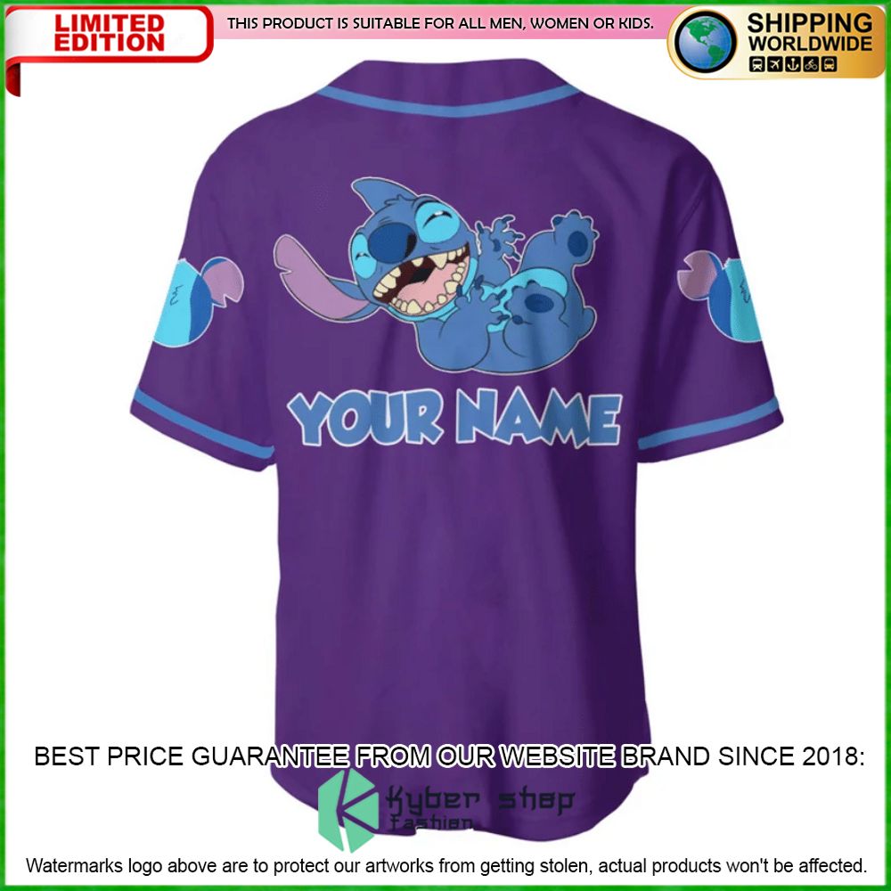 stitch purple custom name baseball jersey limited edition7lkyh