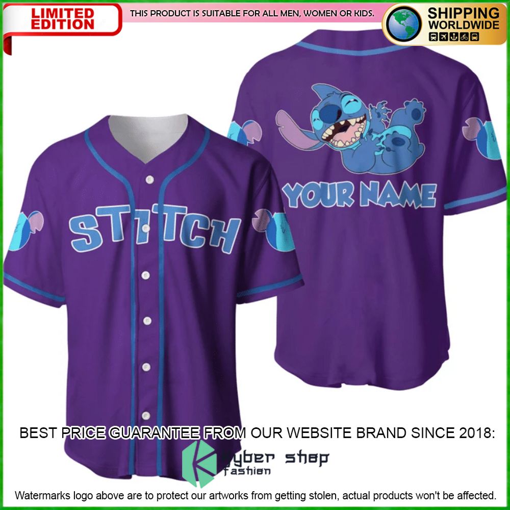 Stitch Purple Custom Name Baseball Jersey - LIMITED EDITION