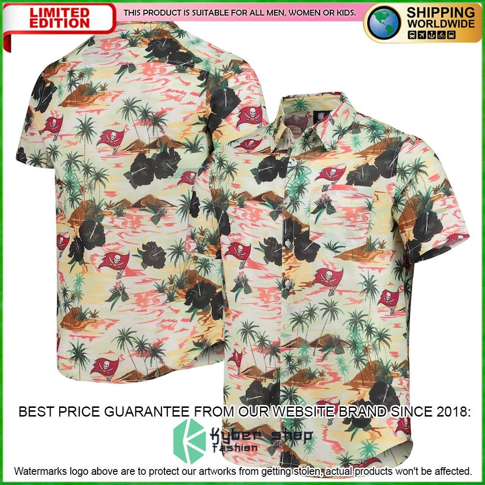 tampa bay buccaneers cream paradise floral hawaiian shirt limited edition5nyfo