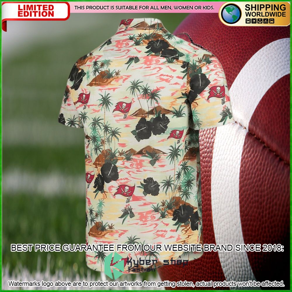 tampa bay buccaneers cream paradise floral hawaiian shirt limited editioncf8zi