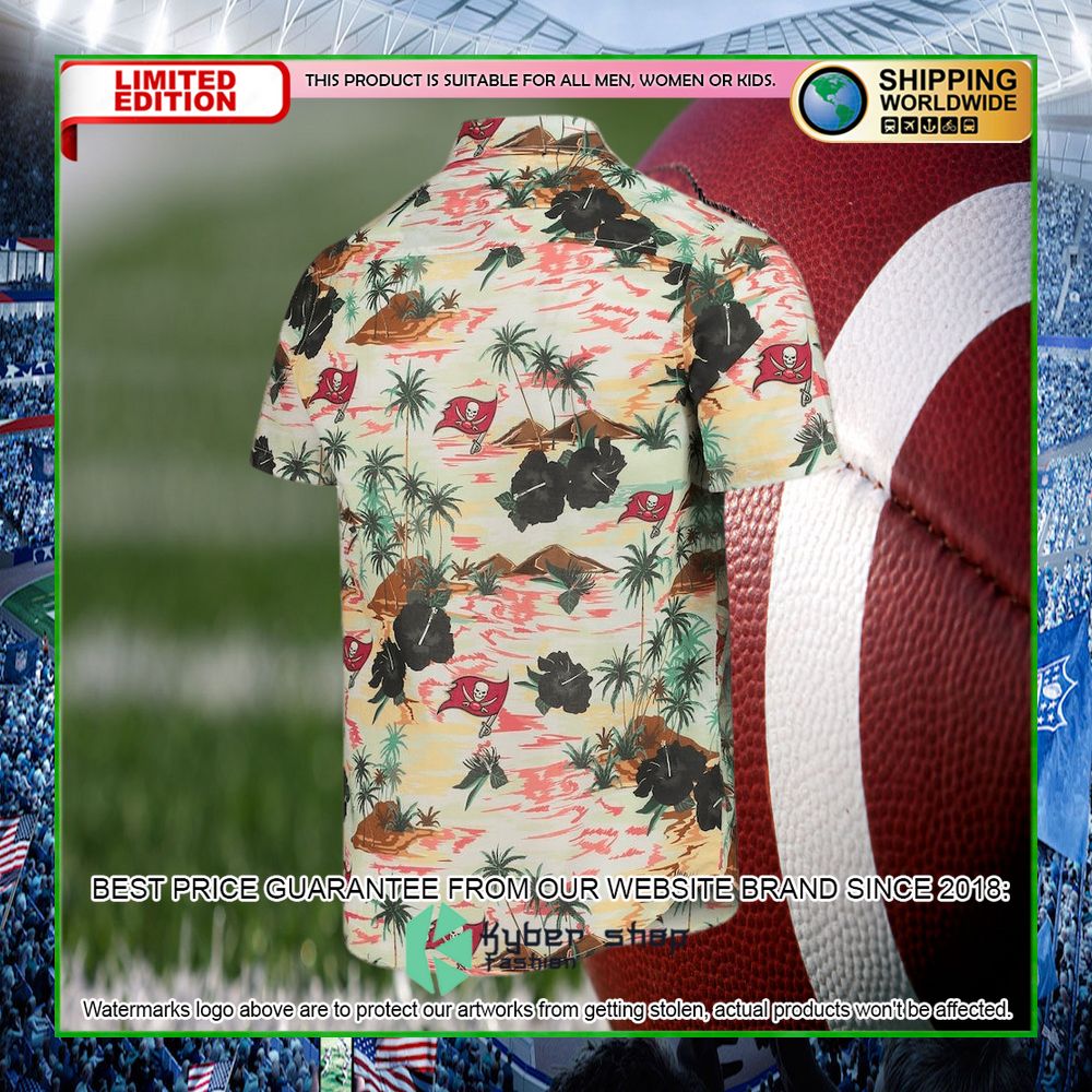 tampa bay buccaneers cream paradise floral hawaiian shirt limited editionjkekq