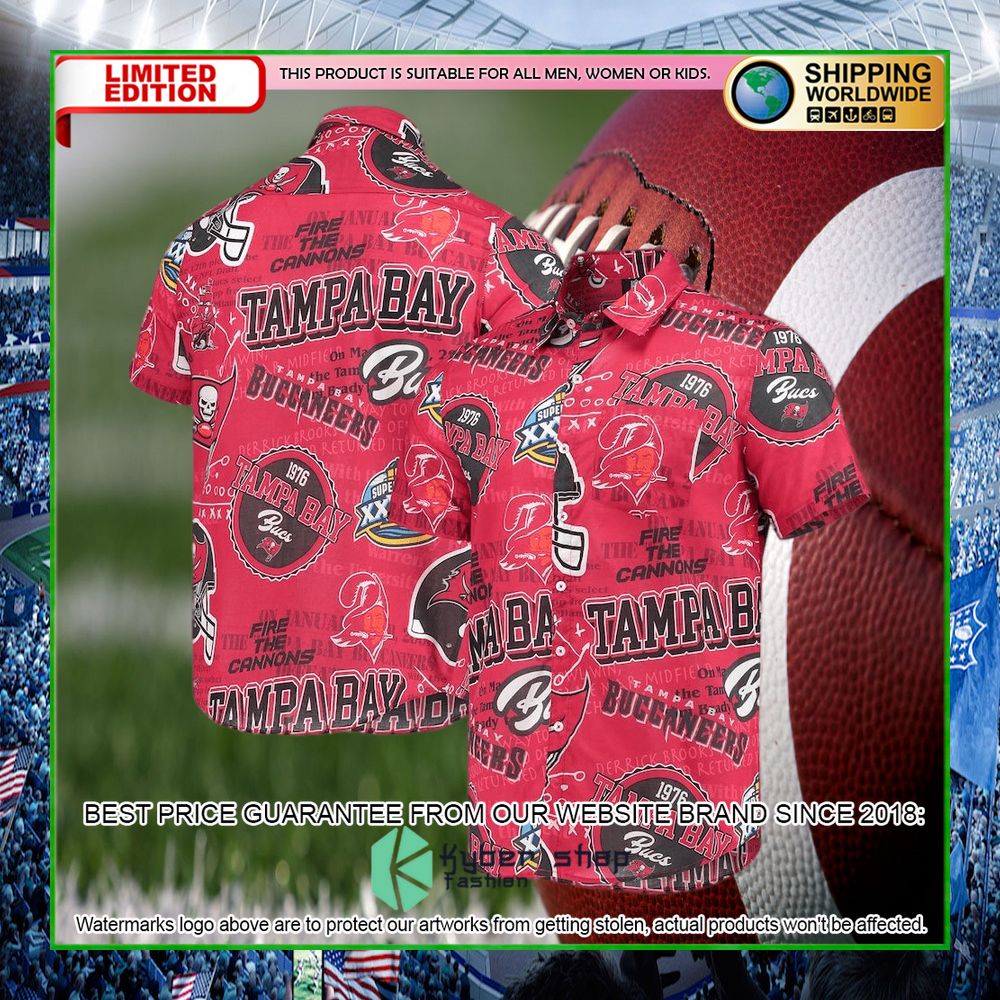 tampa bay buccaneers red hawaiian shirt limited editiongsgmf