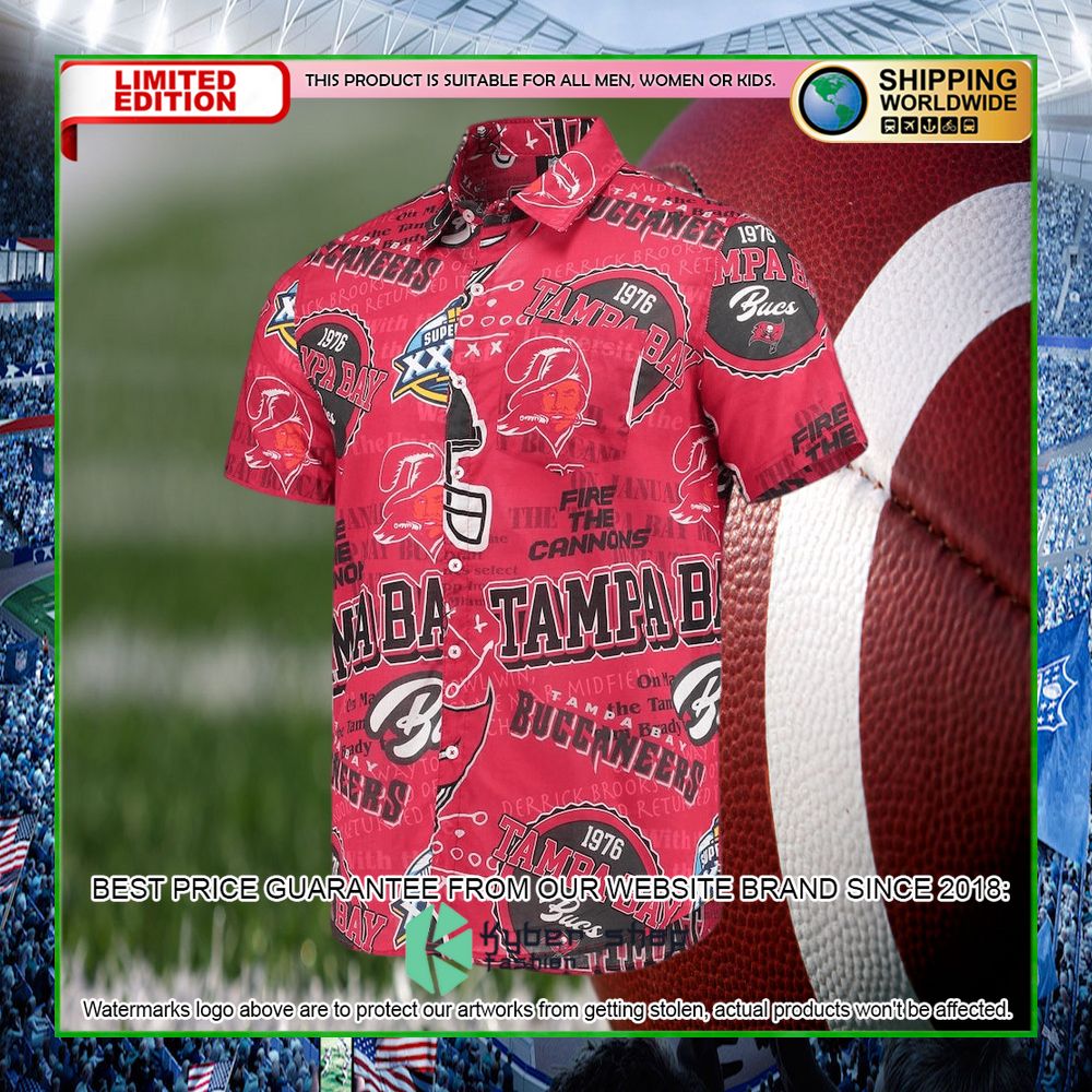 tampa bay buccaneers red hawaiian shirt limited