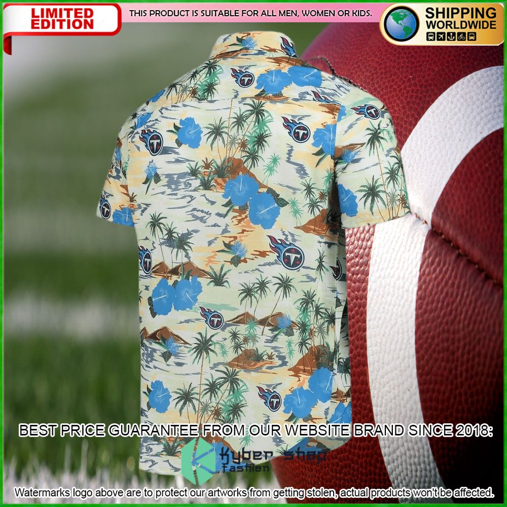 tennessee titans cream paradise floral hawaiian shirt limited editionc2tjd