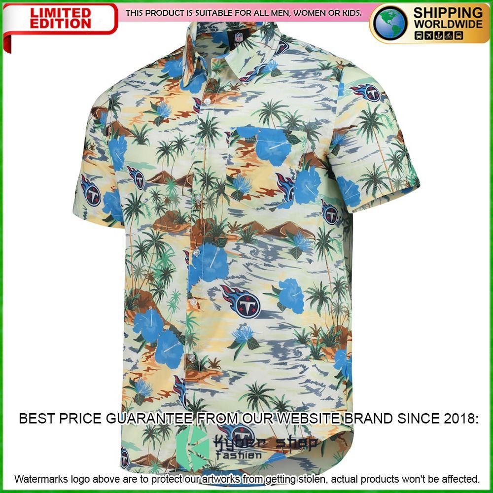 tennessee titans cream paradise floral hawaiian shirt limited editiondjmfd