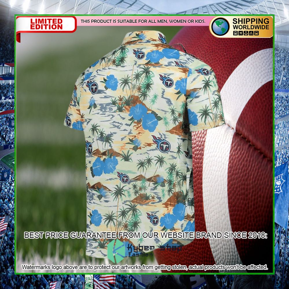 tennessee titans cream paradise floral hawaiian shirt limited editiongqpbc