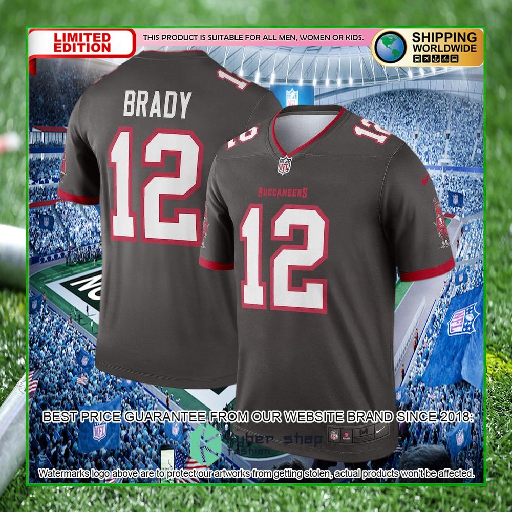 tom brady tampa bay buccaneers nike pewter football jersey limited editionfmben