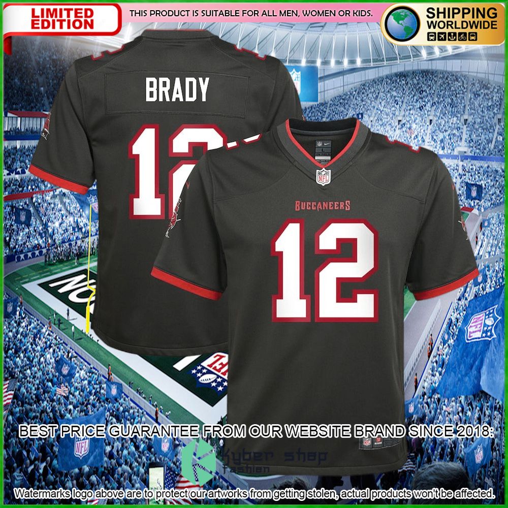 Tom Brady Tampa Bay Buccaneers Team Nike Pewter Football Jersey - LIMITED EDITION