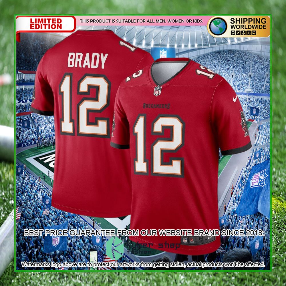tom brady tampa bay buccaneers team nike red football jersey limited editionnam0g
