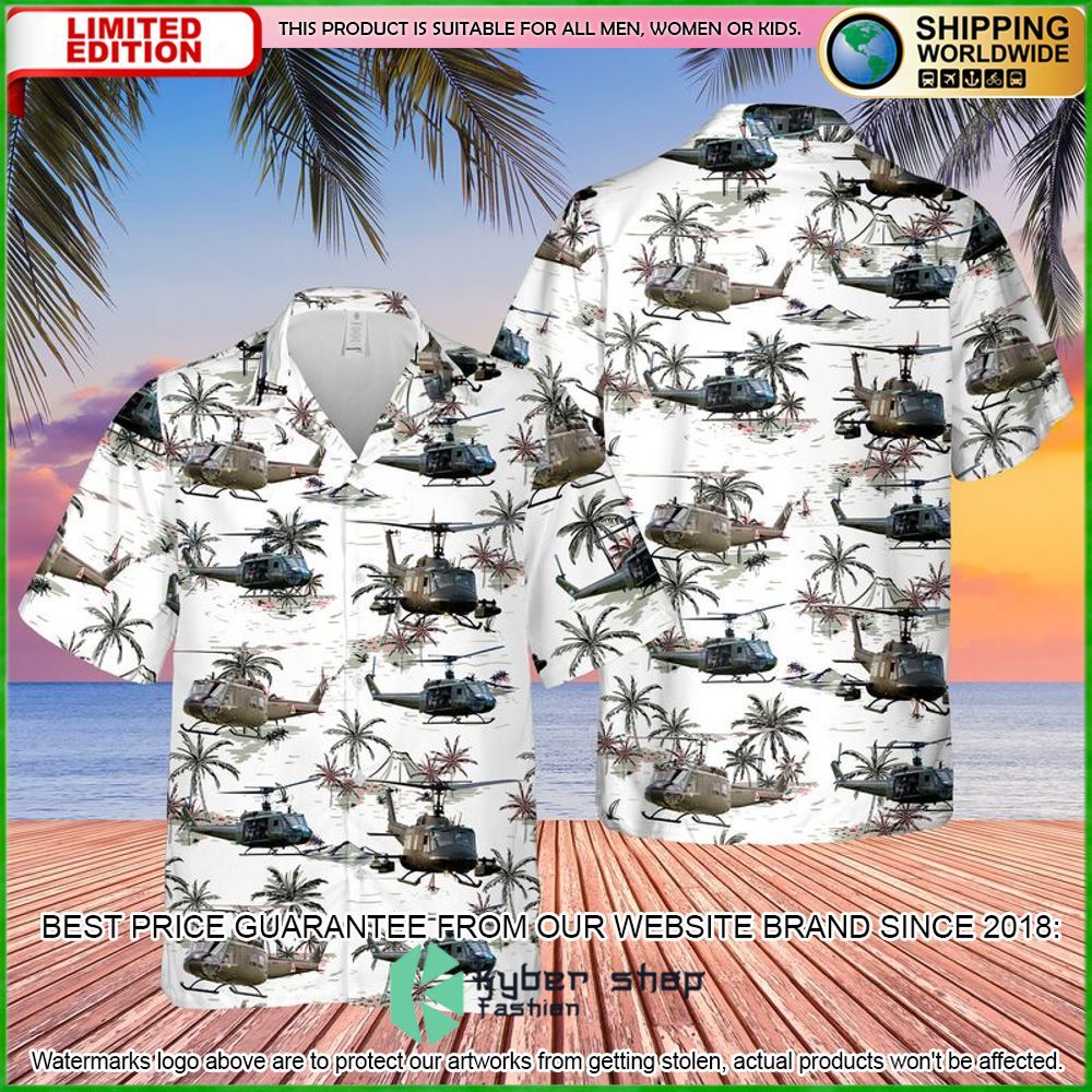 US Army Bell UH-1 Huey Palm Tree Hawaiian Shirt - LIMITED EDITION