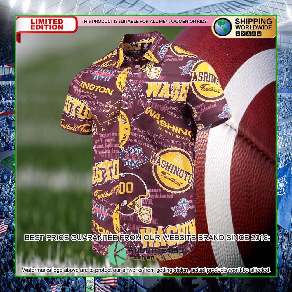 washington football team burgundy hawaiian shirt limited editionkyadt