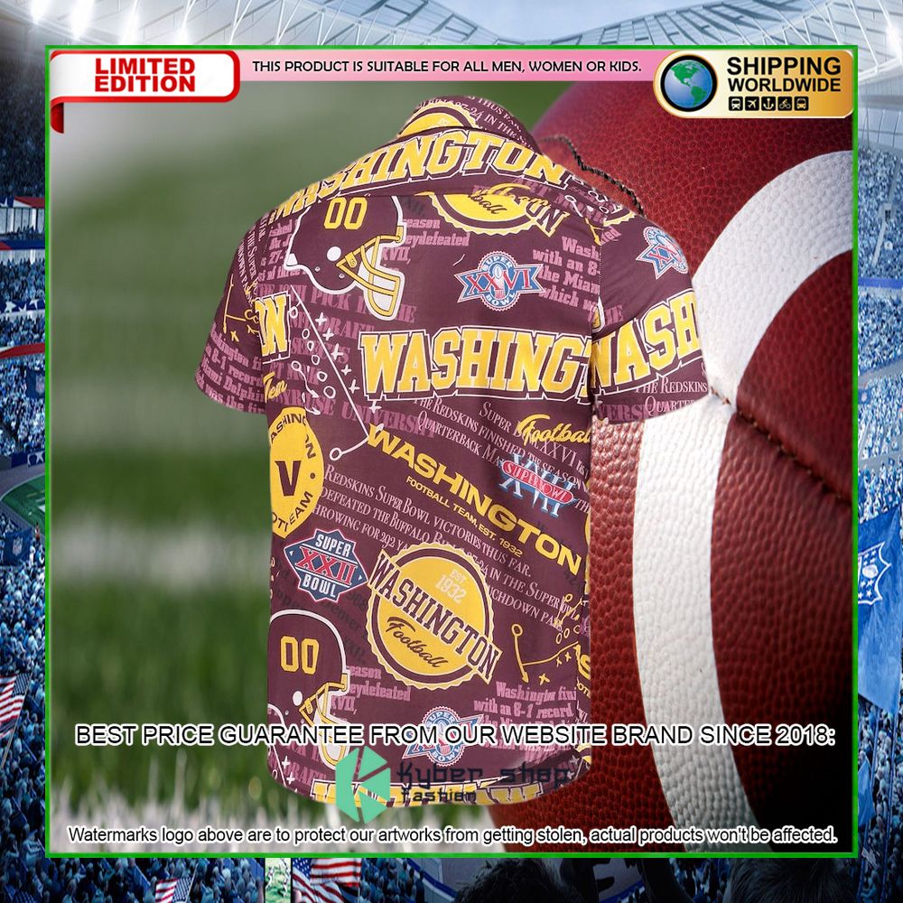 washington football team burgundy hawaiian shirt limited editionzz1f8