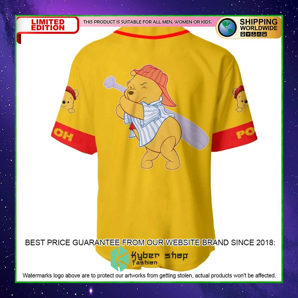 winnie the pooh personalized yellow baseball jersey limited edition7b9vw
