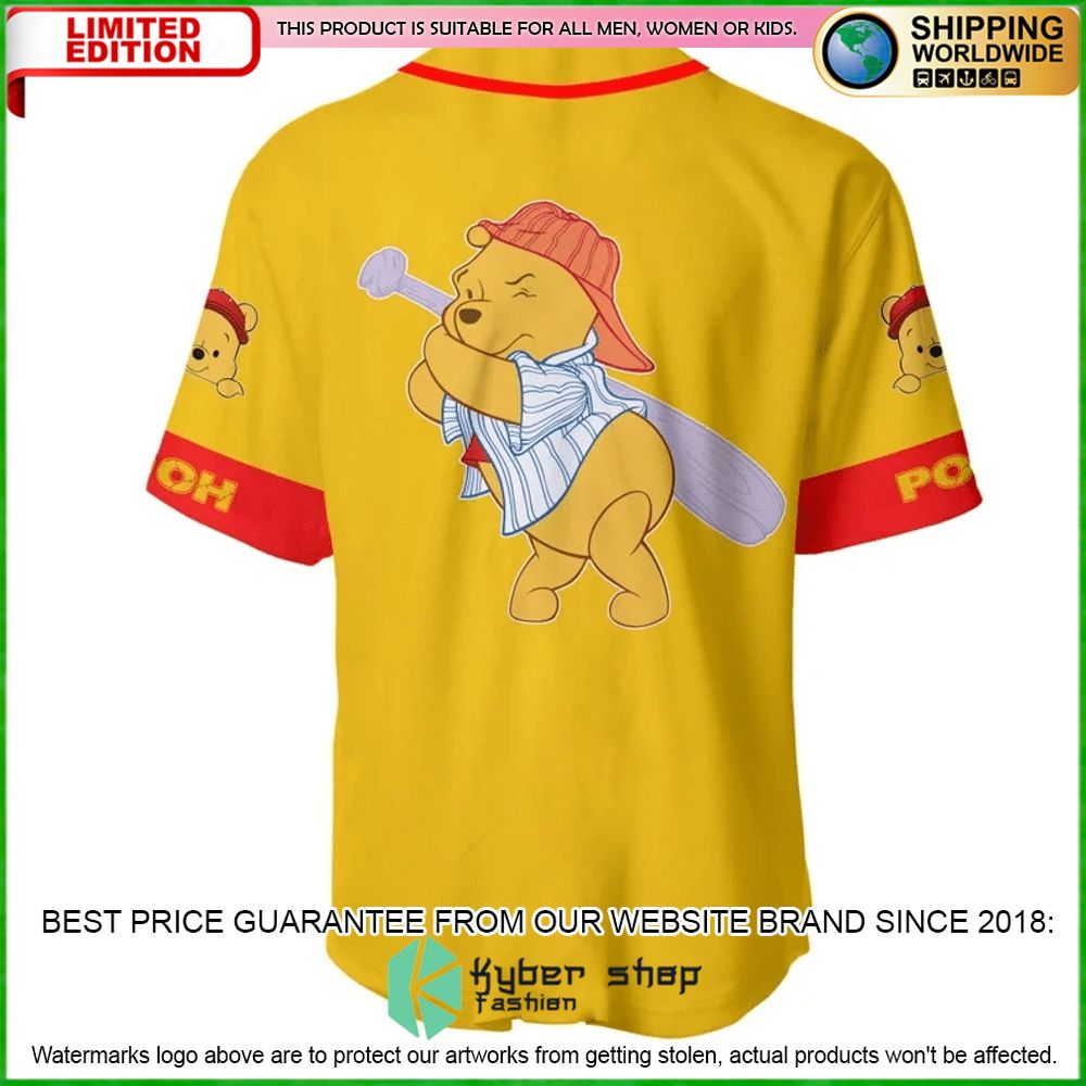 winnie the pooh personalized yellow baseball jersey limited editionn5d7o