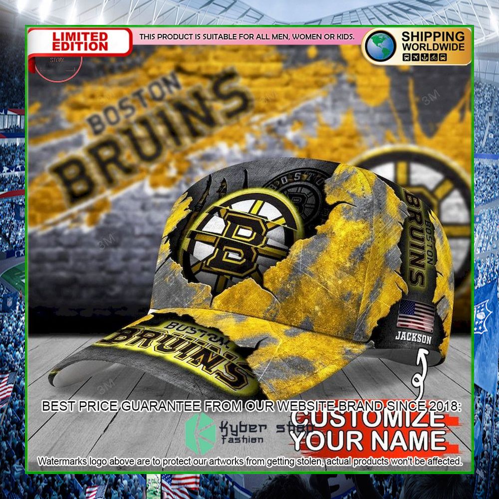 boston bruins skull nhl custom name cap limited edition to4c5