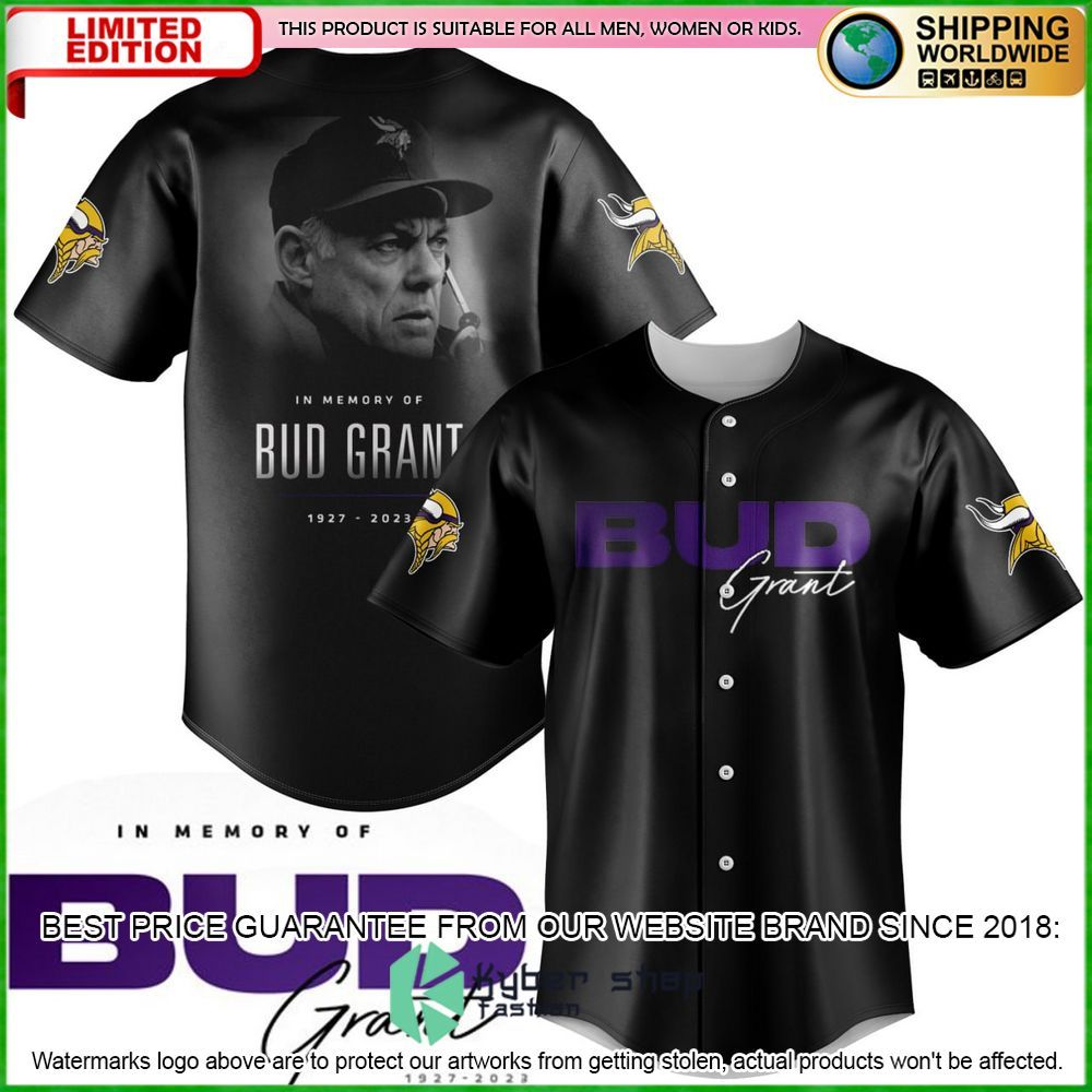 Bud Grant NFL Minnesota Vikings Baseball Jersey - LIMITED EDITION