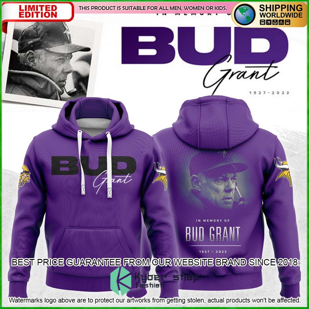 Bud Grant NFL Minnesota Vikings Hoodie - LIMITED EDITION