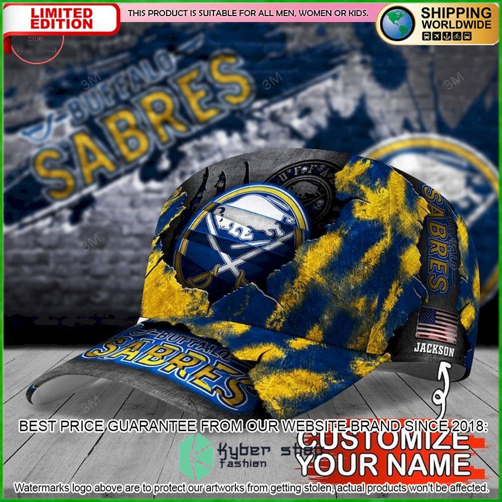 buffalo sabres skull nhl custom name cap limited edition cqyfv