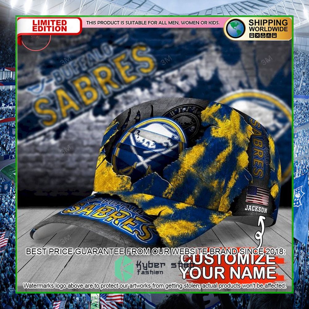 buffalo sabres skull nhl custom name cap limited edition or4af